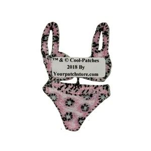 ID 7749 Polka Dot Bikini Patch Swim Suit Fashion Embroidered Iron On