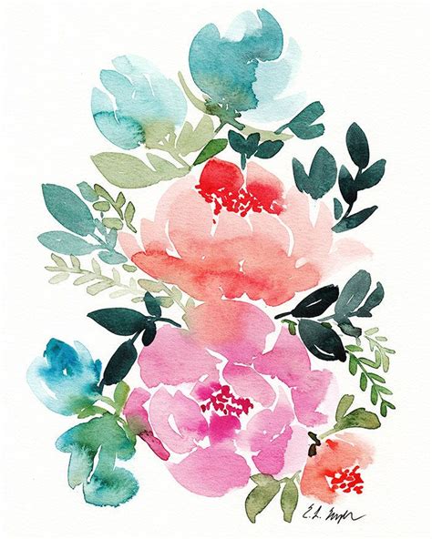 Pin By Lady Nounou On Aquarelles Floral Watercolor Flower