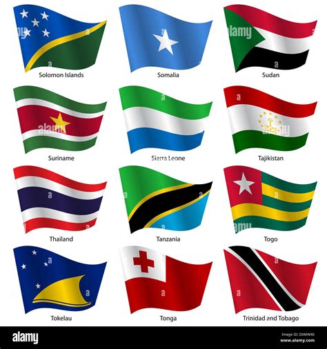 Set Flags Of World Sovereign States Vector Illustration Stock Photo