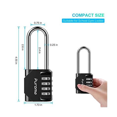 Puroma 2 Pack 2 6 Inch Long Shackle Combination Lock 4 Digit Outdoor