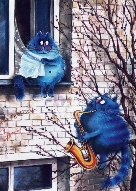 Синие коты счастья Ирины Зенюк: Идеи и вдохновение в журнале Ярмарки ...