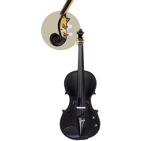 Hora Acoustic Electric Violin w/ Case, Bow & Rosin V100E-Black - Talentz