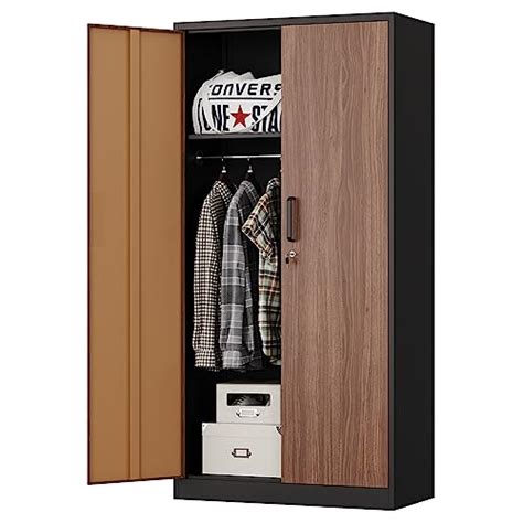 Buy Miiiko Metal Wardrobe Cabinet With Locking Doors Storage Armoire