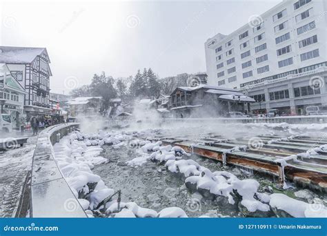 GUNMA,JAPAN - FEB 18,2018:Kusatsu Onsen is a Hot Spring Resort Located ...