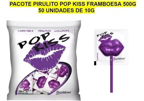 Pacote Pirulito Pop Kiss Framboesa G Unids De G Mercadolivre