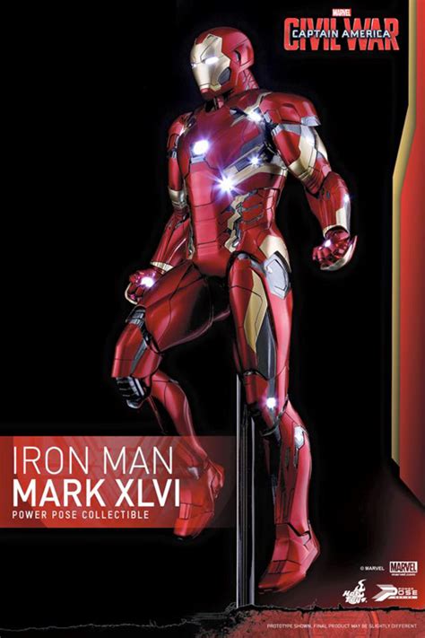 新品消息 Hot Toys美國隊長3英雄內戰Iron Man Mark 46 Power Pose Toys Zone D 玩具兄弟 Figures Price List