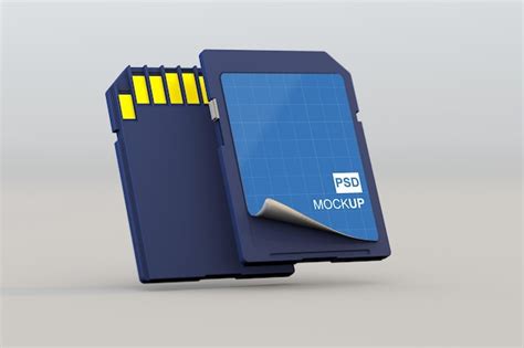 Premium Psd Mockup Label On Sd Memory Card