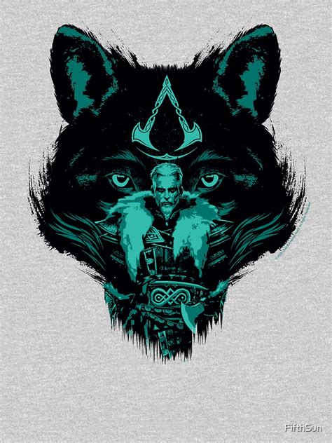 Assassin S Creed Valhalla Eivor Wolf Head Distressed Viking T Shirt For Sale By Fifthsun