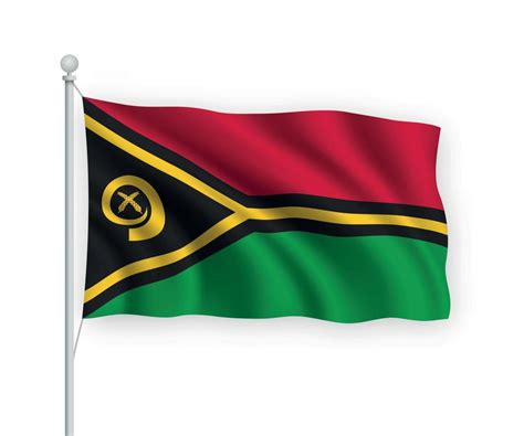 D Bandera Ondeante Vanuatu Aislado Sobre Fondo Blanco Vector