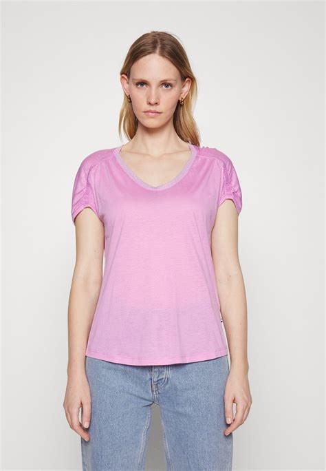 Boss C Ecielle T Shirt Basic Open Pink Gemêleerd Donkerroze