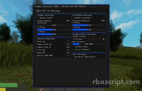 Trident Survival [GUI - Esp, Aimbot & More!] Scripts | RbxScript