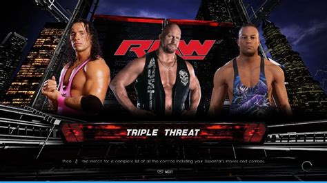 Wwe K Bret Hart Vs Rob Van Dam Vs Stone Cold Steve Austin Youtube