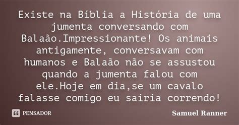 Existe Na Bíblia A História De Uma Samuel Ranner Pensador