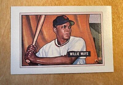 Willie Mays Bowman Rookie Reprint Baseball Card Rc Giants Hof