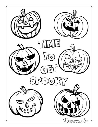 Free Coloring Pages Pumpkin Faces