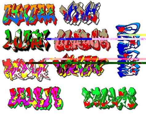 graffiti walls: Graffiti Tag " Names " Alphabet Full Color