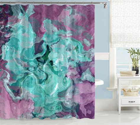 Contemporary Shower Curtain Abstract Art Bathroom Decor Etsy