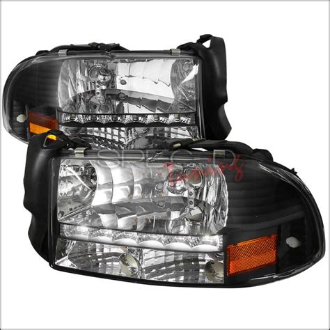 Dodge Dakota Spec D Black Headlight With LED 2LH DAK97JM RS Dodge