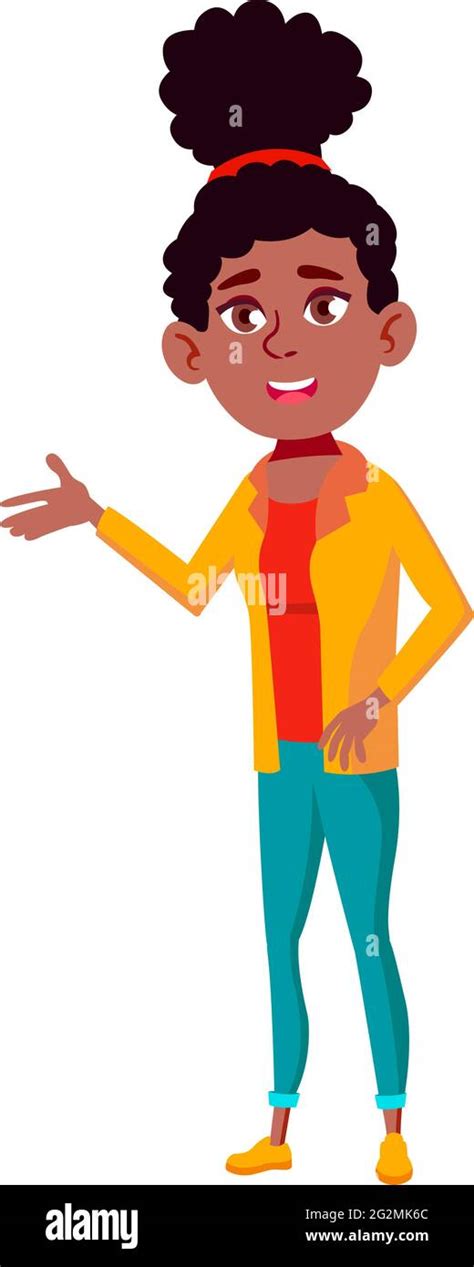 African Girl Showing Class At School Cartoon Vector Stock Vector Image And Art Alamy