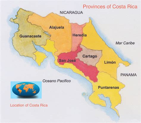 Map Of Costa Rica Provinces