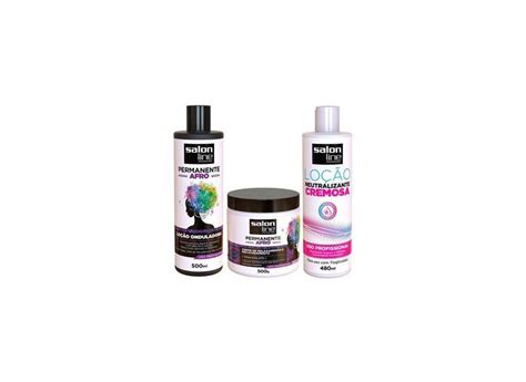 Salon Line Kit Permanente Afro Creme Relaxamento Lo O Onduladora