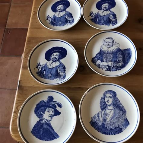 Delfts Blauw Plates X Royal G Handpainted Holland Blue White Exc Cond