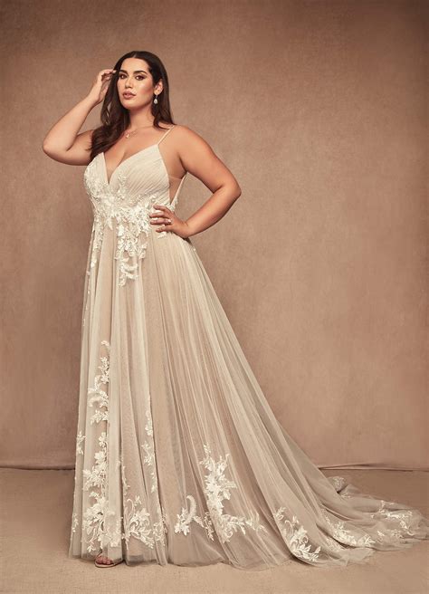 Azazie Rhodes Diamond White Nude A Line V Neck Sequins Tulle Dress Azazie