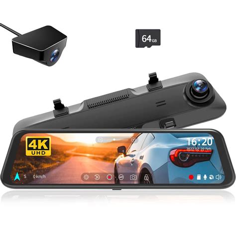 12 4K Rear View Mirror Camera Smart Full Touch Screen Mirror Dash Cam