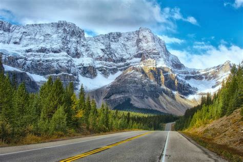 Beautiful Scenic Roadway Through The Mountains In Banff Image Free Photo