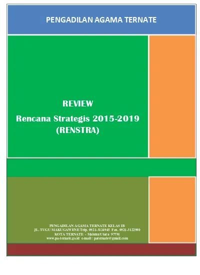 Review Rencana Strategis 2015 2019 Renstra