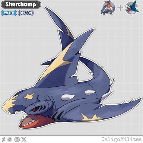 Fusion Sharpedo And Garchomp Pokemon Fakemon By Caligomilites On Deviantart