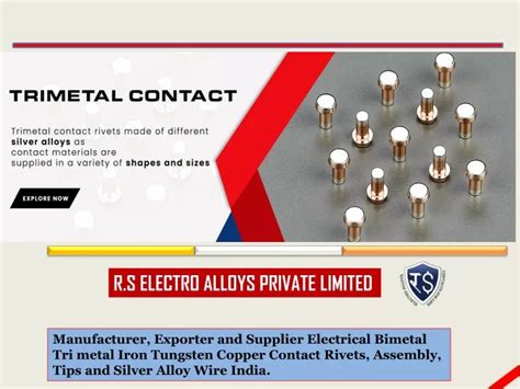 PPT TRIMETAL CONTACT Suppliers India Rs Electro Alloys PowerPoint