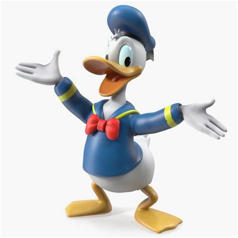 Modelo 3d Personaje De Dibujos Animados Pato Donald Pose Feliz