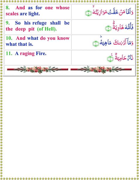 Surah Al Qariah With English Translation Surah Qariah Pdf