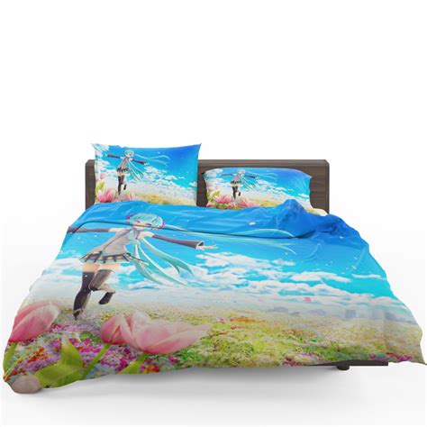 Hatsune Miku Flowers Tulips Anime Bedding Set