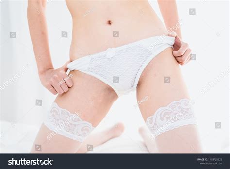 Beautiful Sexy Woman White Lingerie Sitting Stock Photo 1193725522 Shutterstock