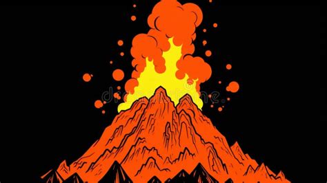 A Volcano with Lava and Lava Spewing Out of it, AI Stock Illustration ...