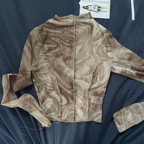 Naked Wardrobe Cropped Marble Top Fitted High Depop