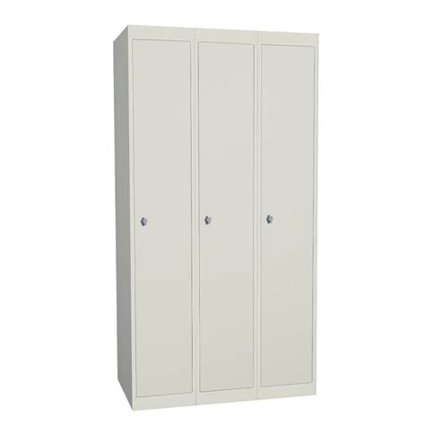 Klädskåp Esko 300, 3 st dörr i bredd, Mått B900 x D550 x 1750 mm, plant ...