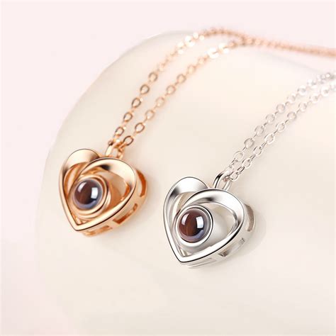 Buy Quality S Sterling Silver Love Projection Necklace Female Heart