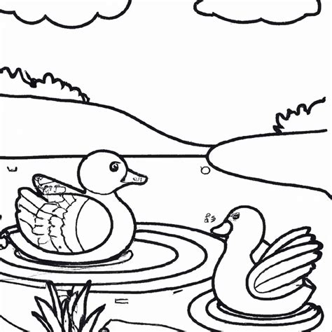 Desenhos De Patos Nadando Para Imprimir E Colorir