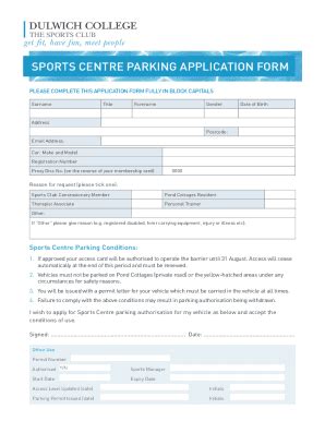 Fillable Online Seasonal Car Park Permit Application Form Fax Email