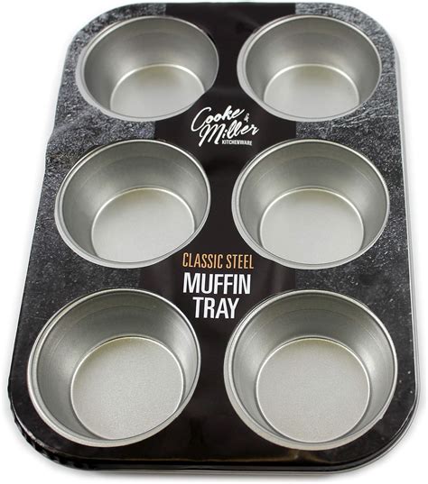 6 Deep Cup Non Stick Muffin Fairy Cake Baking Tray Tin Yorkshire