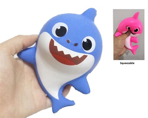 Large Baby Shark Blue Daddy Shark Anti-Stress Squishy - Walmart.com ...