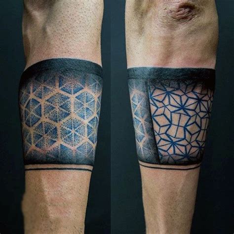 Male Forearms Honeycomb Band Tattoo Dot Tattoos Time Tattoos Tattoos