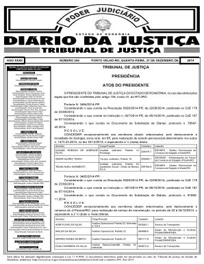 Preenchível Disponível tjro jus DIARIO DA JUSTIA tjro jus Fax Email