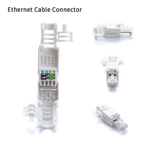 No Crimp Ethernet Cable Tool Less Crystal Head Plug CAT6 RJ45 Connector