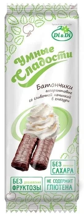 Батончики безглютеновые "Сливочные" Умные сладости/Di&Di – Диабетика