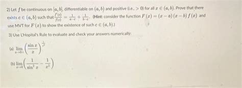 Solved Let F Be Continuous On A B Differentiable On Chegg