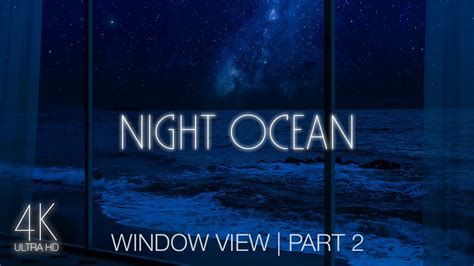 Calming Tidal Waves Starry Sky 4K Amazing Window View To The Night